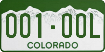 CO license plate 001OOL