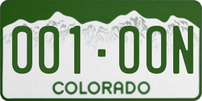 CO license plate 001OON