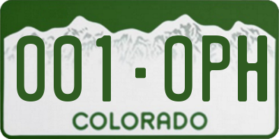 CO license plate 001OPH