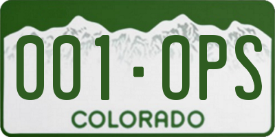 CO license plate 001OPS