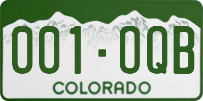 CO license plate 001OQB