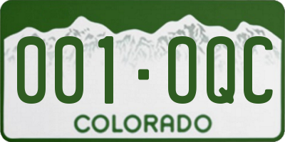 CO license plate 001OQC