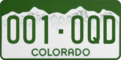 CO license plate 001OQD