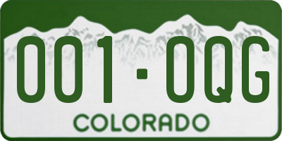 CO license plate 001OQG