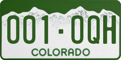 CO license plate 001OQH