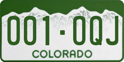 CO license plate 001OQJ