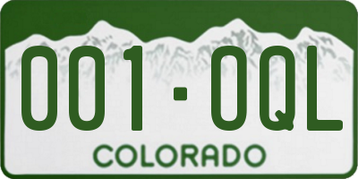 CO license plate 001OQL