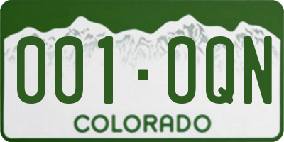 CO license plate 001OQN