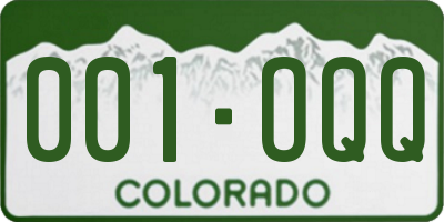 CO license plate 001OQQ
