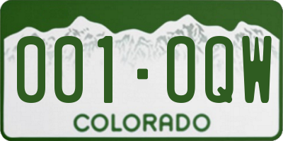 CO license plate 001OQW