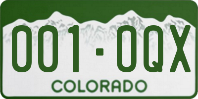 CO license plate 001OQX