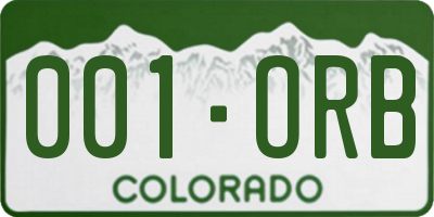 CO license plate 001ORB