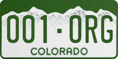 CO license plate 001ORG