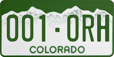 CO license plate 001ORH