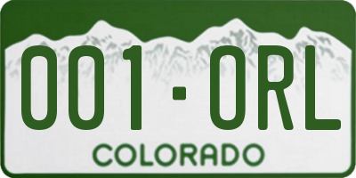 CO license plate 001ORL