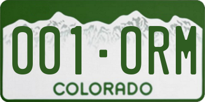 CO license plate 001ORM