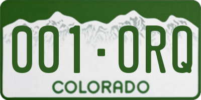 CO license plate 001ORQ