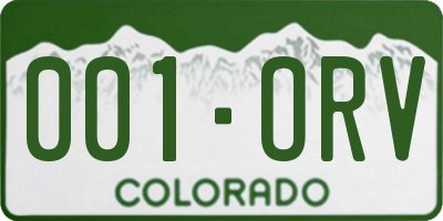 CO license plate 001ORV