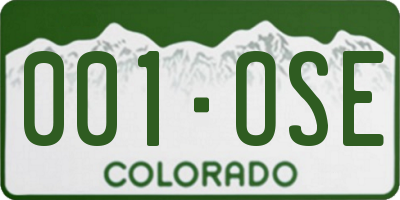 CO license plate 001OSE