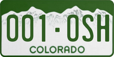 CO license plate 001OSH