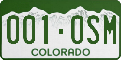 CO license plate 001OSM