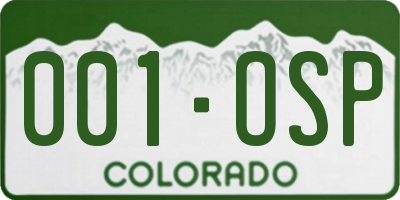 CO license plate 001OSP