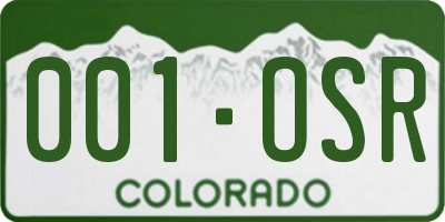 CO license plate 001OSR