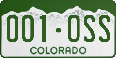 CO license plate 001OSS