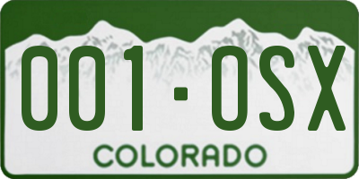 CO license plate 001OSX