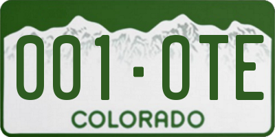 CO license plate 001OTE