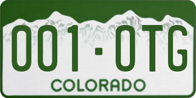 CO license plate 001OTG