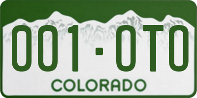 CO license plate 001OTO