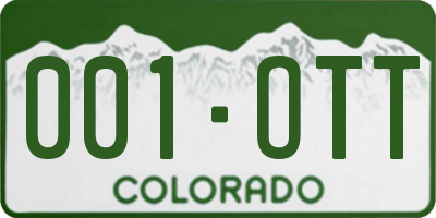 CO license plate 001OTT