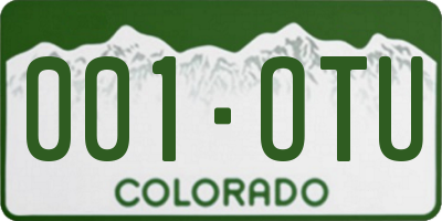 CO license plate 001OTU