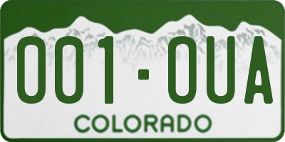 CO license plate 001OUA