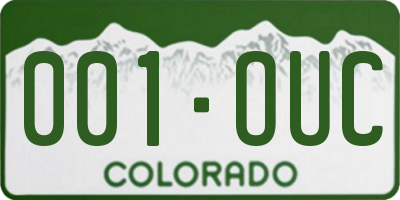 CO license plate 001OUC