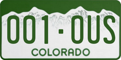 CO license plate 001OUS