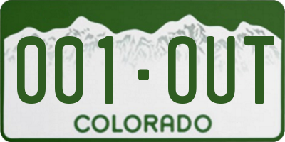 CO license plate 001OUT