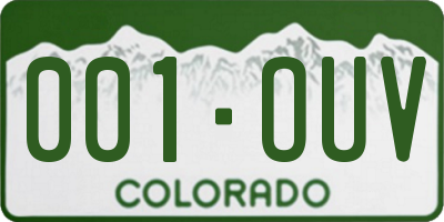 CO license plate 001OUV