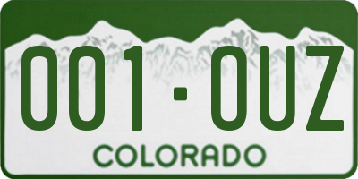 CO license plate 001OUZ