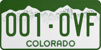 CO license plate 001OVF