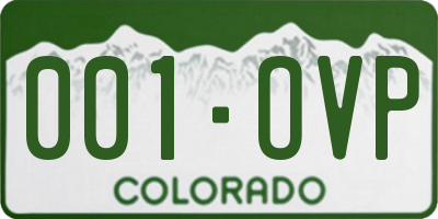 CO license plate 001OVP