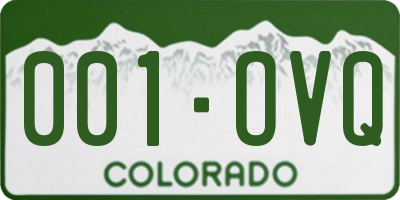 CO license plate 001OVQ