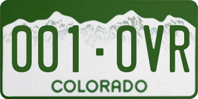 CO license plate 001OVR