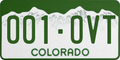 CO license plate 001OVT