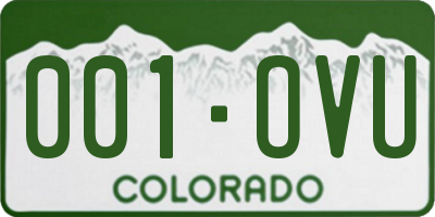 CO license plate 001OVU