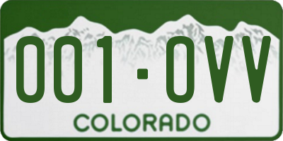 CO license plate 001OVV