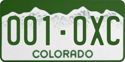 CO license plate 001OXC