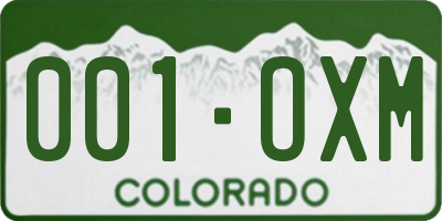 CO license plate 001OXM