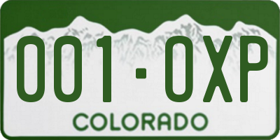 CO license plate 001OXP